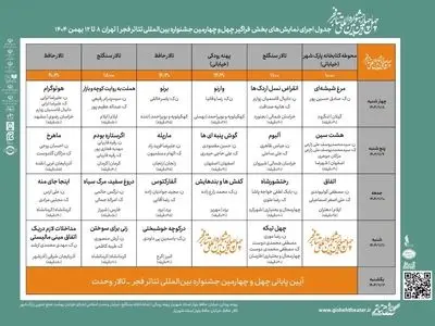 جدول اجراهای بخش «فراگیر» جشنواره تئاتر فجر منتشر شد