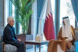 گفتگو و رایزنی عارف با امیر قطر