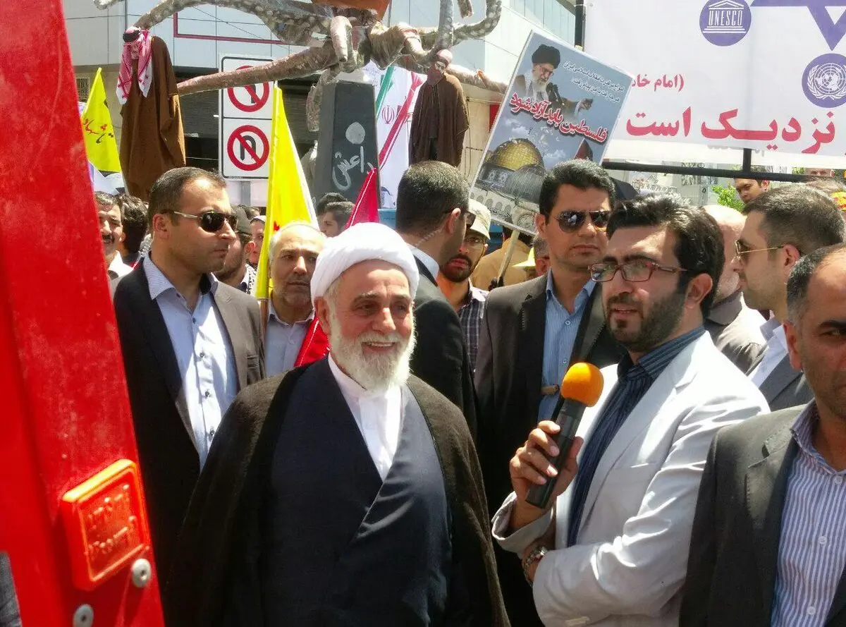 حضور حجت‌الاسلام ناطق‌نوری در جمع راهپیمایان روز قدس