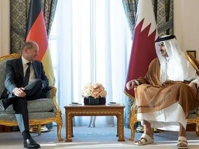 گفت‌وگوی صدراعظم آلمان و امیر قطر