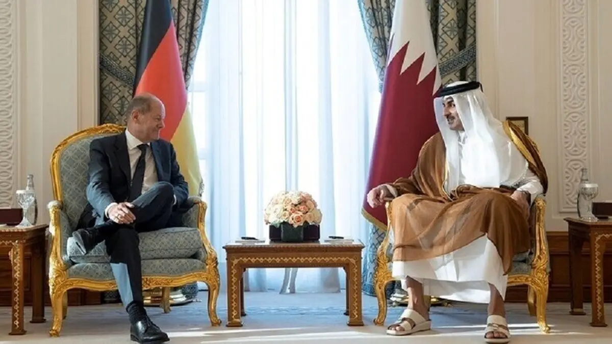 گفت‌وگوی صدراعظم آلمان و امیر قطر
