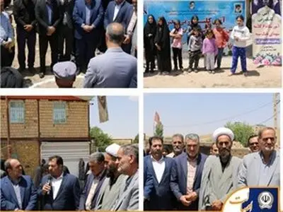 آئین کلنگ‌زنی مدرسه «شهدای بانک سپه» در روستای پرسبانج استان قزوین
