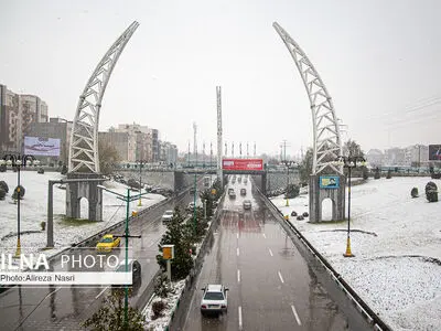 بارش برف و باران در قزوین آغاز شد