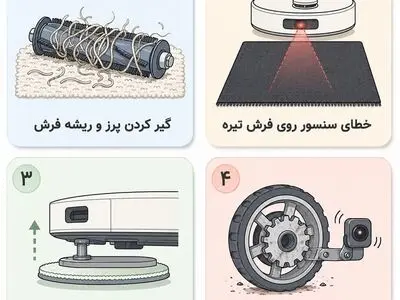 چرا جارو رباتیک روی فرش نمیره؟ 6 علت و راه‌حل