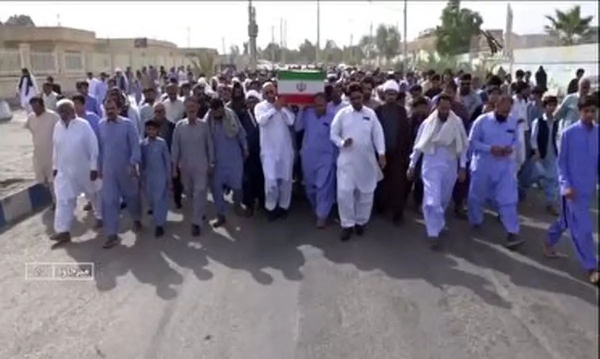 تشییع پیکر مولوی شهید محمد انور ریگی در میرجاوه