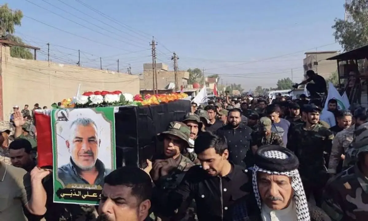 تشییع پیکر شهید حشد الشعبی عراق در بمباران اسرائیل