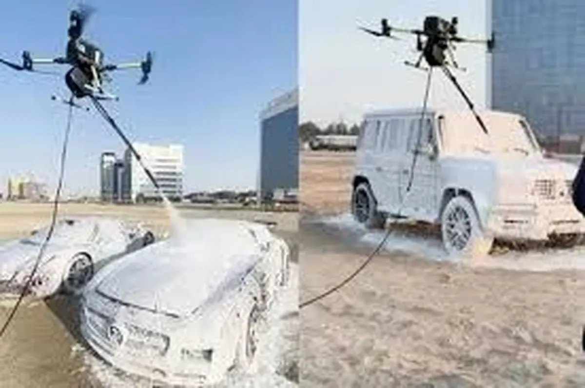 اولین کارواش پهپادی جهان در امارات/فیلم