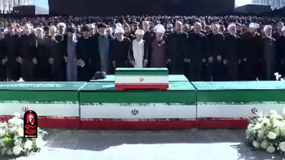 فیلم کامل اقامه نماز بر پیکر شهید زهرا محمدی گلپایگانی نوه خردسال رهبر شهید انقلاب