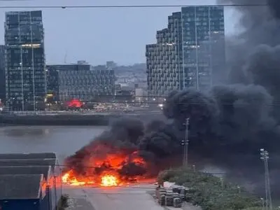 Fire, explosions reported in east London