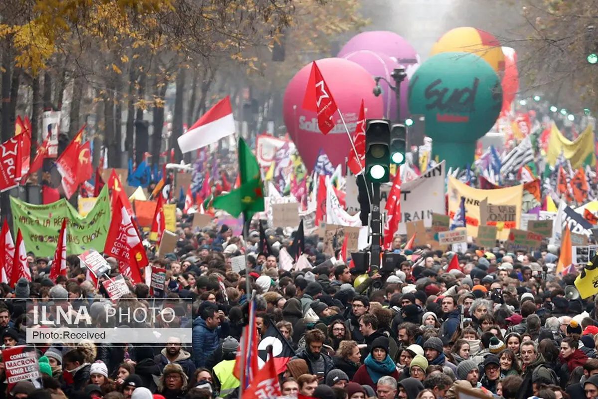 چهل و دومین روز از اعتصاب کارگران، معلمان و بازنشستگان فرانسه/ "نه" به اصلاحاتِ ماکرون!