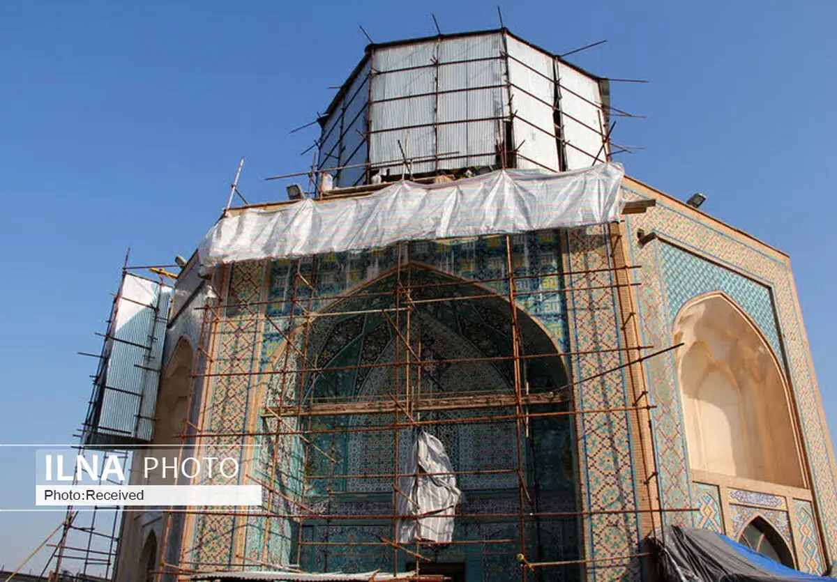 مرمت آستان مقدس امامزاده‌حسین(ع) قزوین وارد فاز جدید شد
