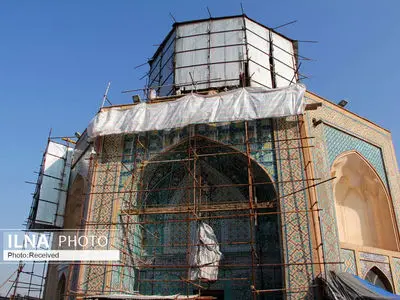 مرمت آستان مقدس امامزادهحسین(ع) قزوین وارد فاز جدید شد