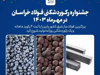 شروع پاییز با جشنواره رکوردشکنی‌های رنگارنگ در فولاد خراسان