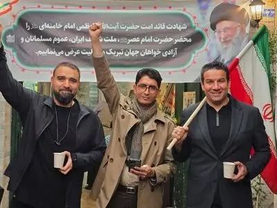 حضور مربی خیبر خرم‌آباد در تجمع مردمی دفاع از وطن در مشهد