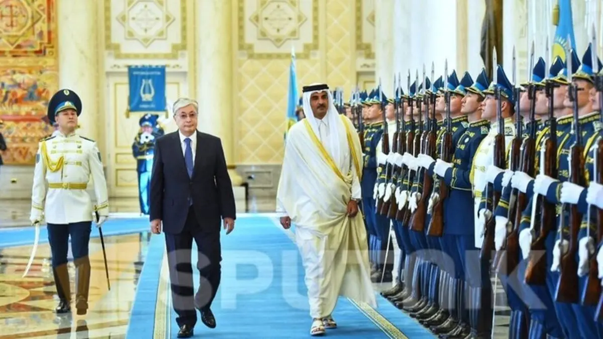دیدار امیر قطر و رئیس‌جمهوری قزاقستان 