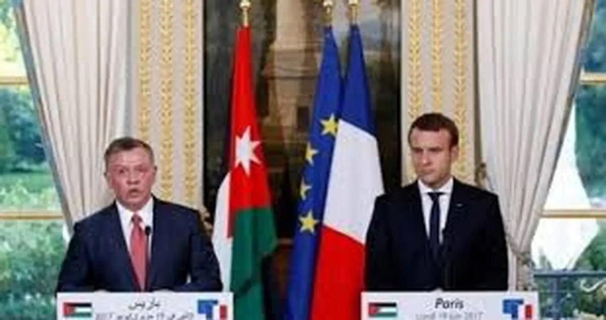 دیدار پادشاه اردن و رئیس‌جمهوری فرانسه در پاریس

