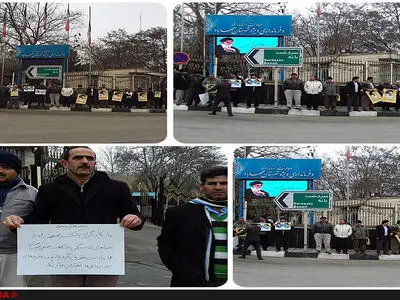 تجمع کارگران کشت و صنعت مقابل فرمانداری مهاباد