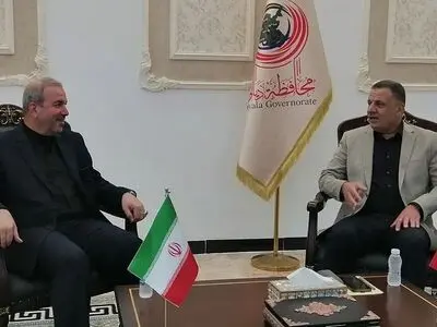 السفیر الایراني یستعرض ومحافظ دیالي اخر المستجدات بشان الزیارة الاربعینة
