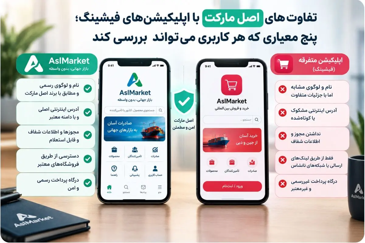 تفاوت‌های اصل مارکت با اپلیکیشن‌های فیشینگ؛ پنج معیاری که هر کاربری می‌تواند بررسی کند