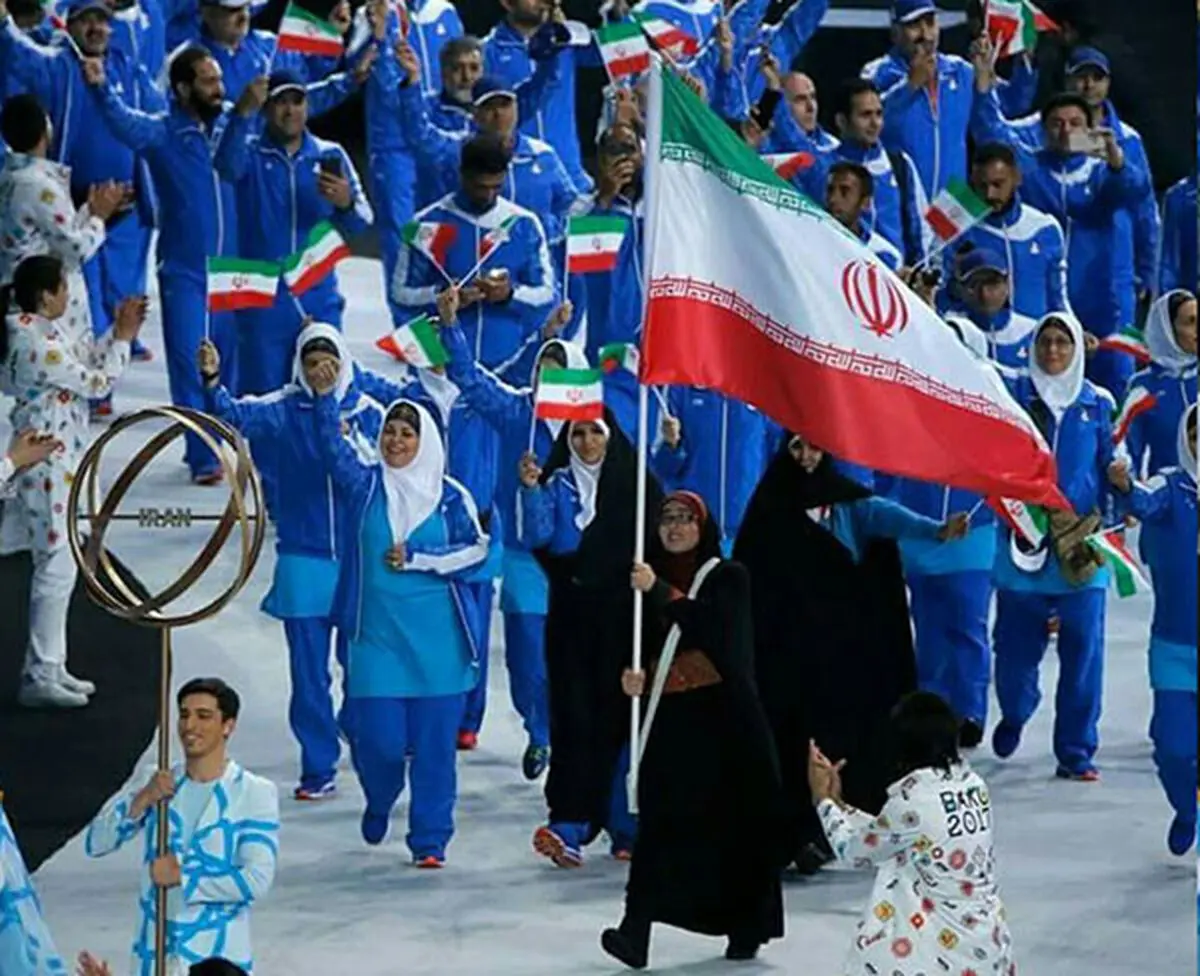 رژه کاروان ایران با پرچمداری مه لقا جام بزرگ در میان تشویق تماشاگران 