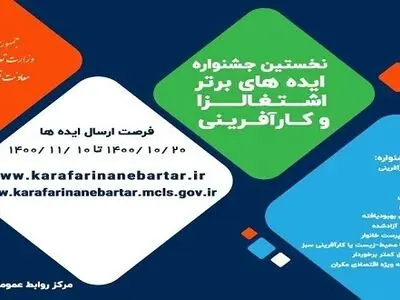 فراخوان جشنواره ایده‌های برتر اشتغالزا و کارآفرینی منتشر شد