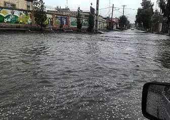 بارش بهاره باران موجب آبگرفتگی معابر ارومیه شد
