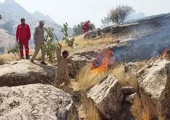 آتش سوزی در خامی باشت مهار شد