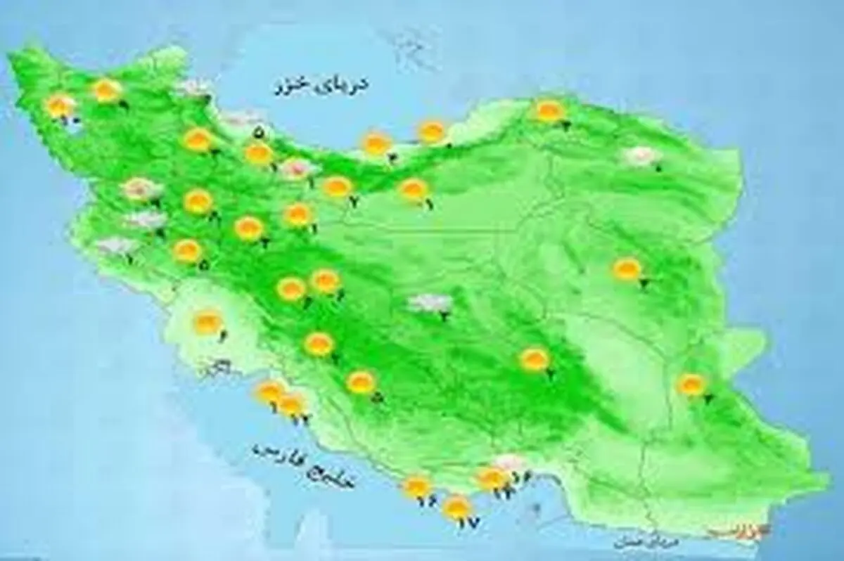 آخرین وضعیت آب و هوا در کشور/ کاهش نسبی دمای تهران از روز جمعه