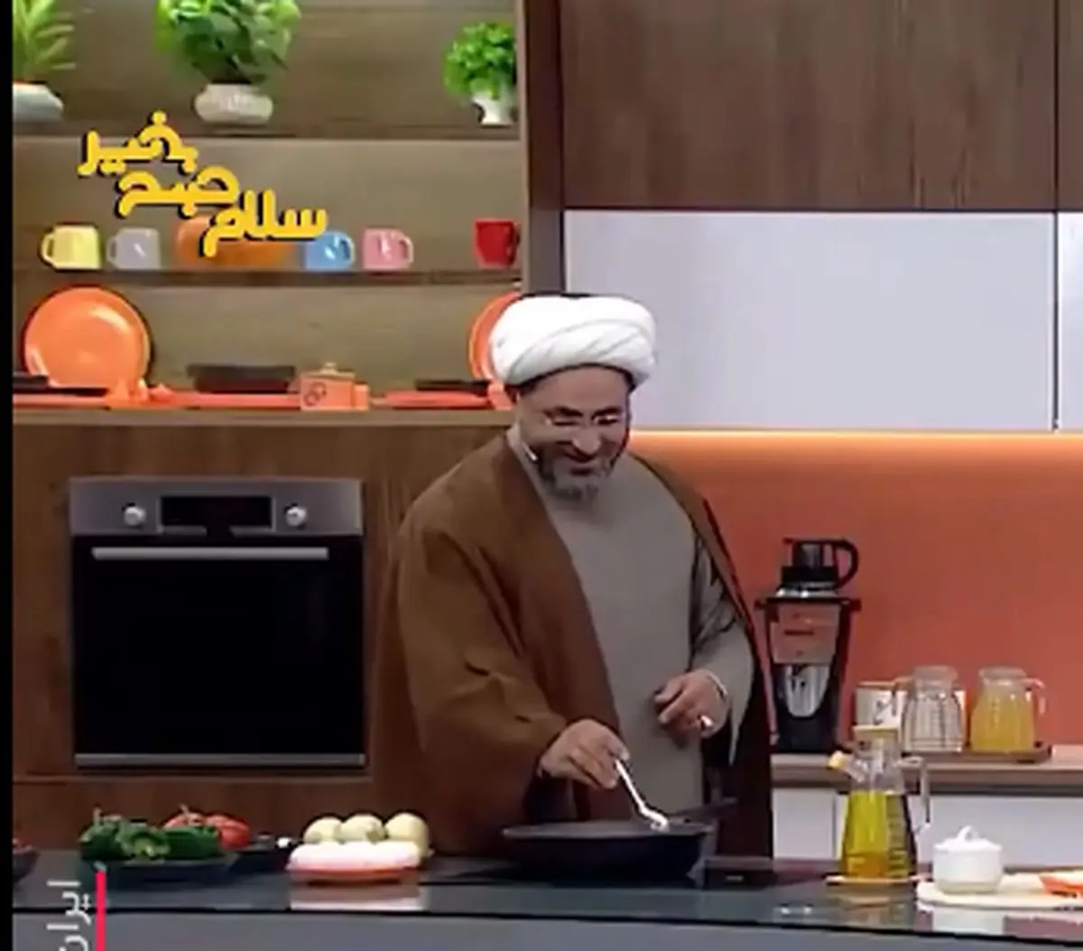  آشپزی یک روحانی روی آنتن زنده + فیلم