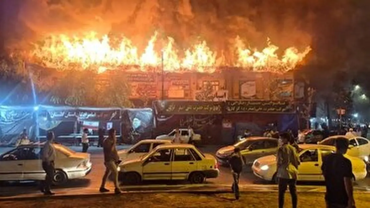 آتش سوزی د ربازار نعل بندان گرگان