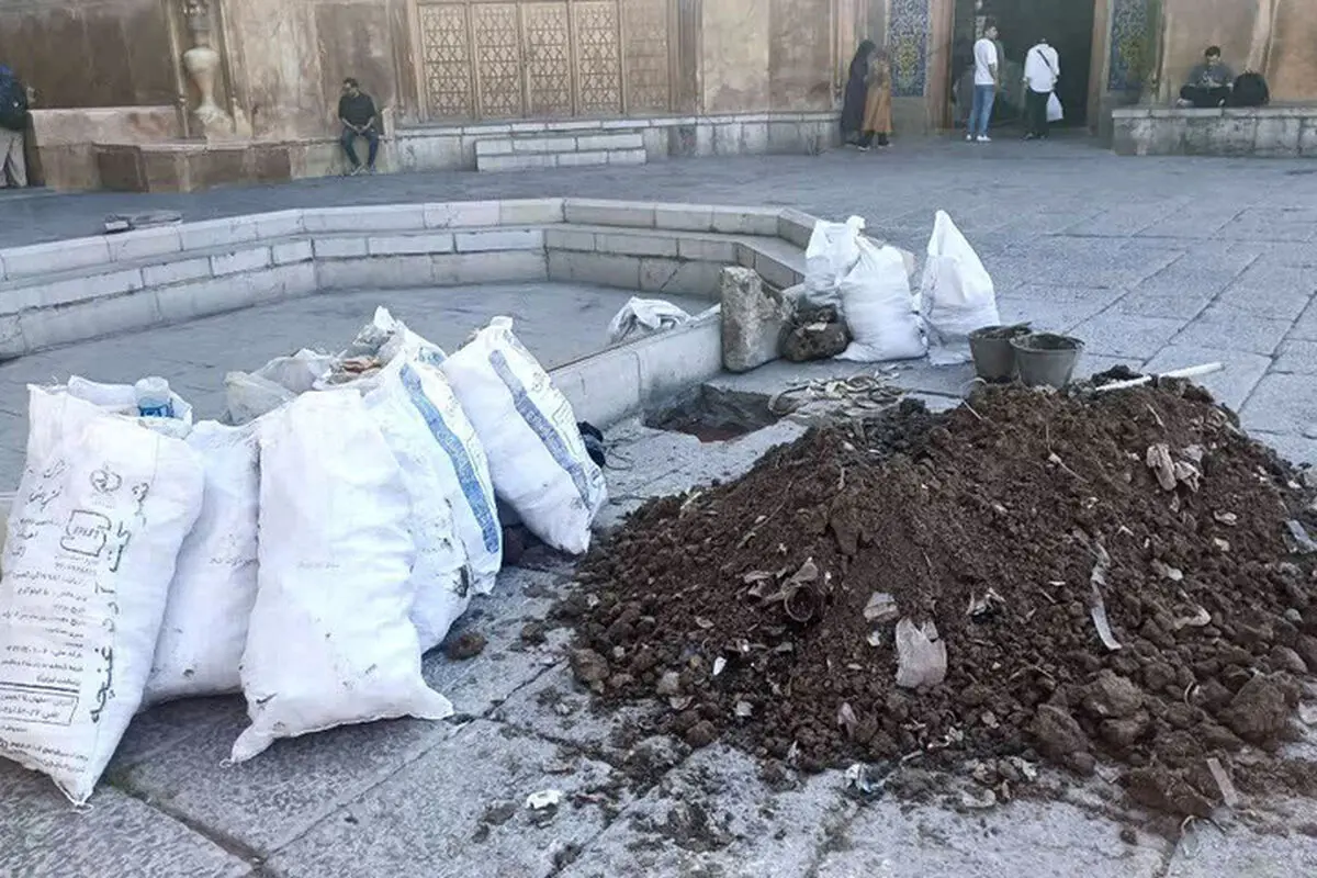 لایروبی کانال تاریخی دفع آب مسجد امام(ره) اصفهان