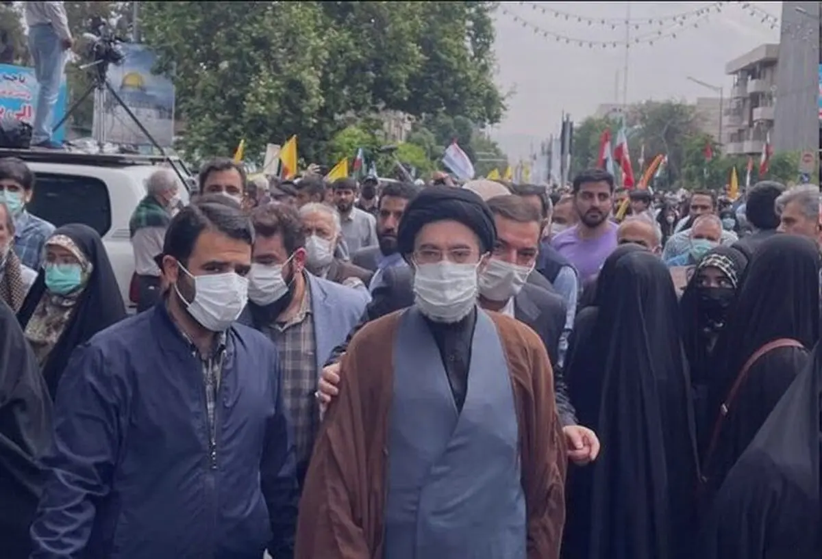 حضور فرزند رهبر معظم انقلاب در راهپیمایی روز جهانی قدس