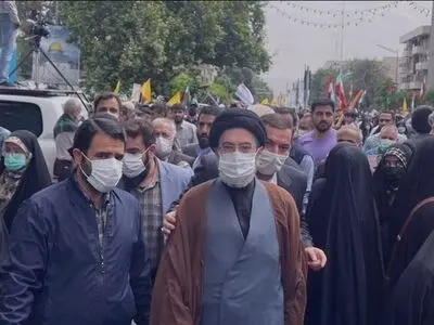 حضور فرزند رهبر معظم انقلاب در راهپیمایی روز جهانی قدس