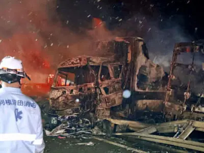 تصادف مهیب در ژاپن ۲۷ کشته و مجروح بر جای گذاشت