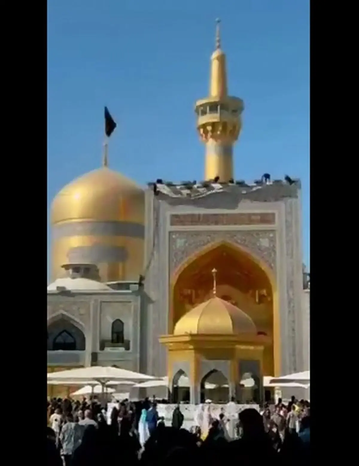 حرم امام رضا (ع) سیاه‌ پوش امام عسکری (ع) شد + فیلم
