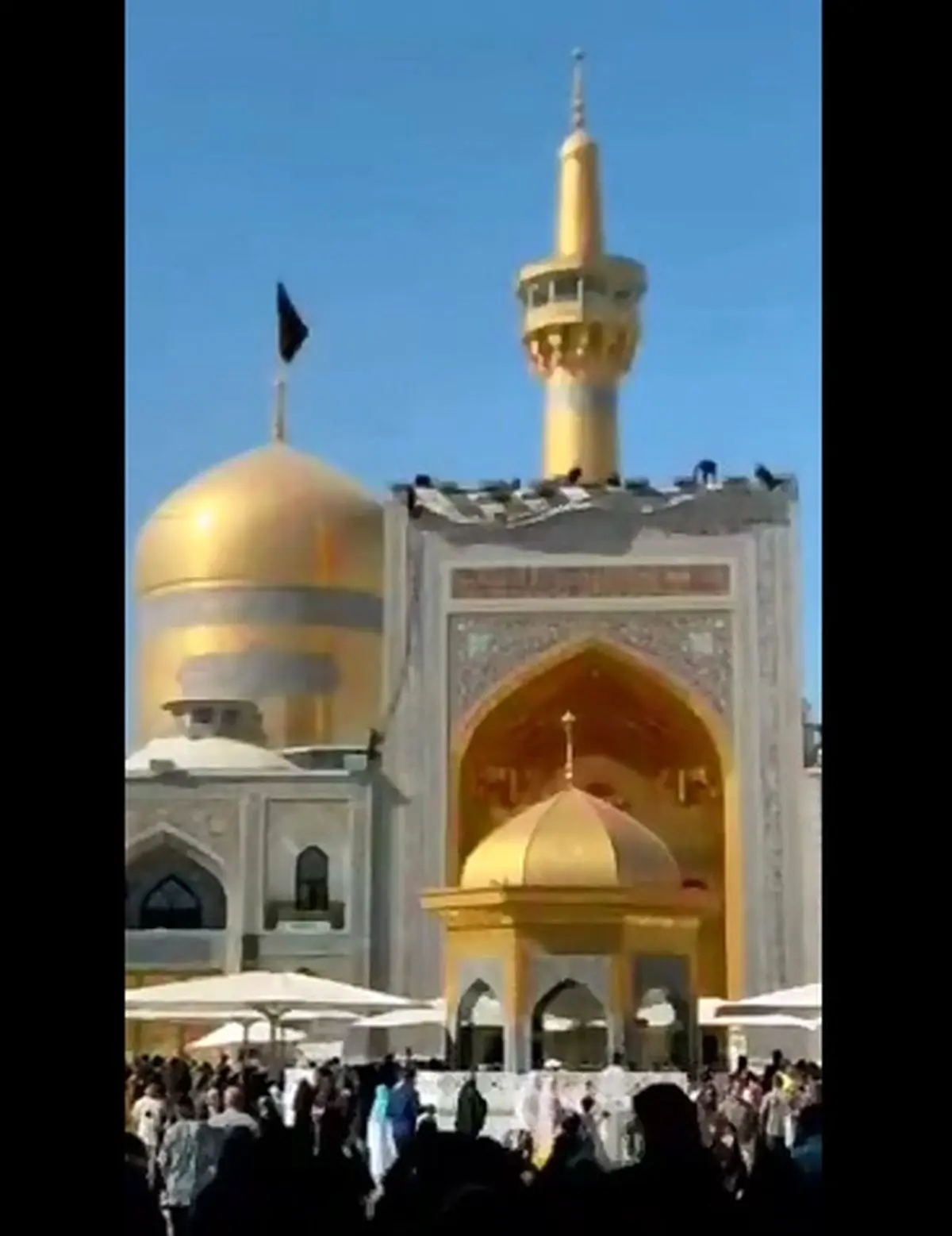 حرم امام رضا (ع) سیاه‌ پوش امام عسکری (ع) شد + فیلم