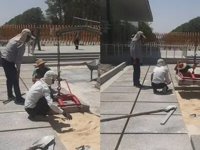 کف‌فرش‌های ورودی به تختگاه تخت‌جمشید مرمت می‌شود