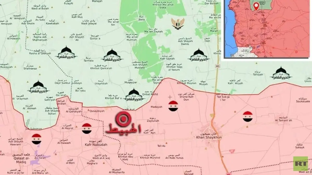 بازدید «بشار اسد» از خطوط مقدم شهر «الهبیط» در حومه «ادلب»
