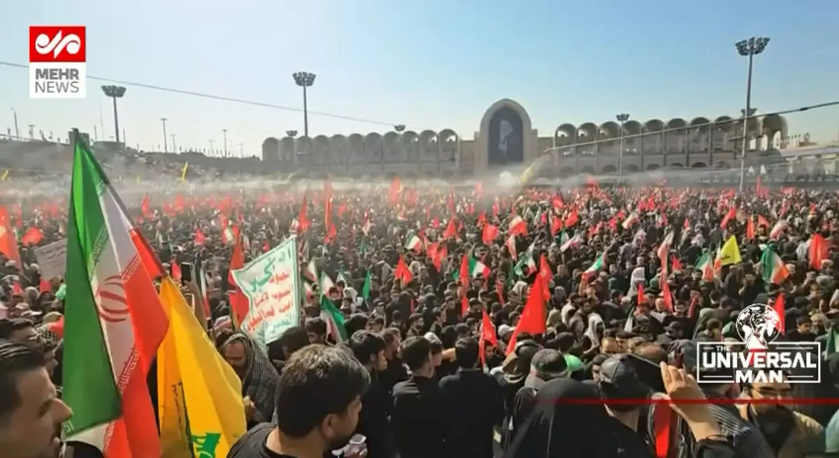 تصاویر زنده مهر از مصلی امام خمینی(ره) و قرائت قران بر پیکر مطهر رهبر شهید انقلاب و خانواده ایشان + فیلم