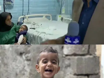 جانباز یک‌ ساله بندرعباسی در بیمارستان + فیلم
