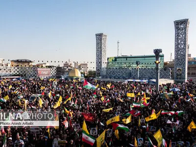 محکومیت ترور سید حسن نصرالله و قدردانی از عملیات وعده صادق ۲ در میدان امام حسین(ع)۲