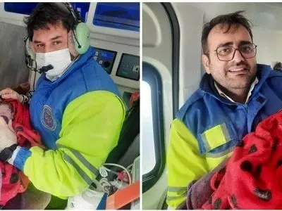 تولد بر فراز آسمان کرج_چالوس؛ نوزاد عجول البرزی در اورژانس هوایی چشم به جهان گشود