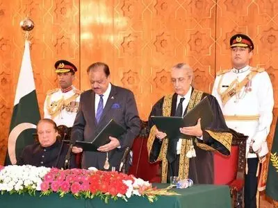 مراسم تحلیف رئیس موقت دیوان عالی پاکستان برگزار شد