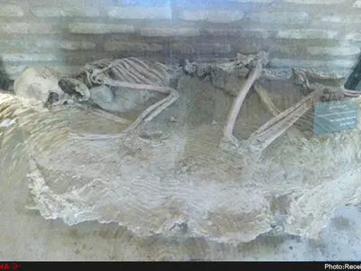 نمایش اسکلت 5500 ساله در موزه باستان‌شناسی نیشابور