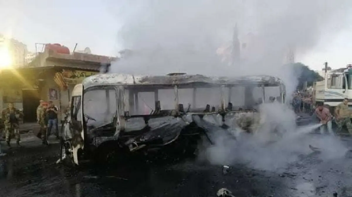 وقوع انفجار در یک اتوبوس نظامی در دمشق

