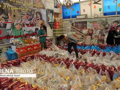 اهدای ارزاق به نیازمندان در خیریه بیت الاایتام انصار الحجه ورزشکاران شهرری