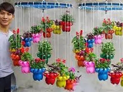 ایده بازیافت بطری پلاستیکی به گلدان های مارپیچی + فیلم