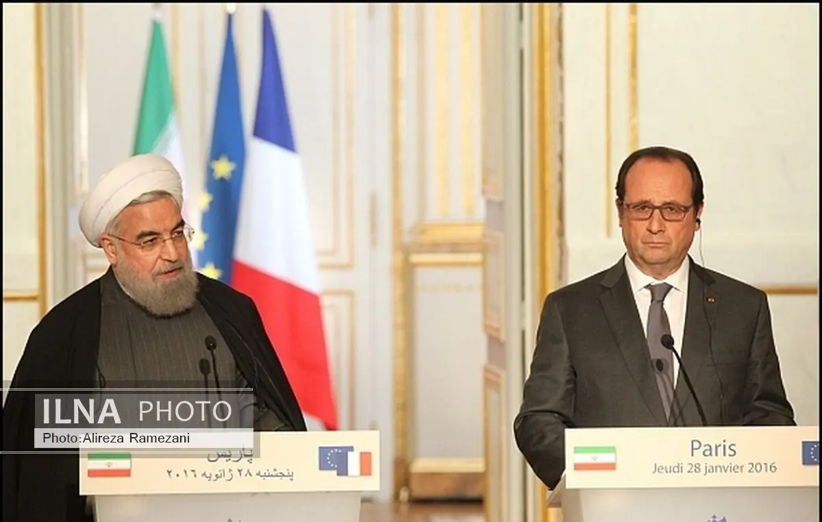 روحانی: تنش‌های منطقه باید از طریق دیپلماسی حل شود/اولاند:تحکیم روابط تهران و پاریس به نفع دو ملت، منطقه و جهان است