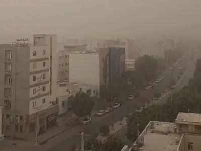وضعیت فعلی هوای بوشهر گردوغبار شدید شهر را فرا گرفته است + فیلم