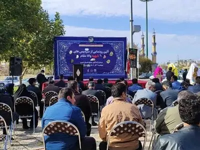 آیین رونمایی از سردیس ۶ شهید در کرمانشاه برگزار شد